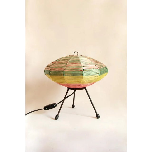 Metal Raffia Table Lamp, Italy, 1950s For Sale - Image 7 of 7