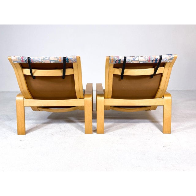 Asko 1970s Mid-Century Pair of Pulkka Lounge Chairs by Ilmari Lappalainen for Asko For Sale - Image 4 of 8