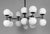 Metal Zodiac 18-Light Contemporary Mirrored Glass Globe Chandelier - Brass, Gunmetal, Nickel, Opal Mat, Marbled, Ribbon Glass - Made to Order by Schwung For Sale - Image 7 of 12