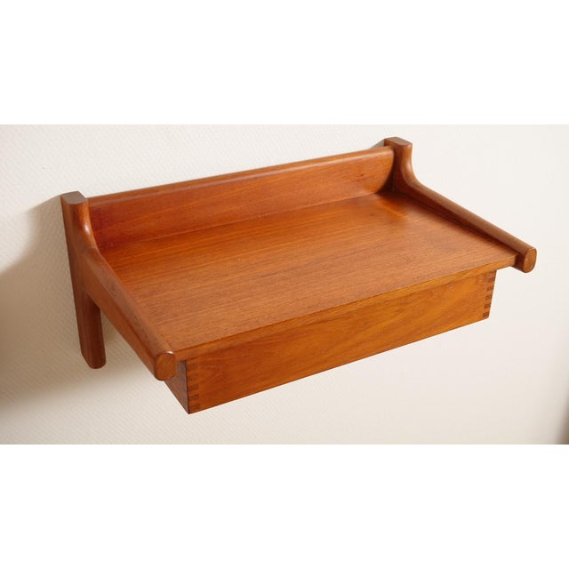 Danish Floating Bedside Tables in Teak, Set of 2 For Sale - Image 6 of 11