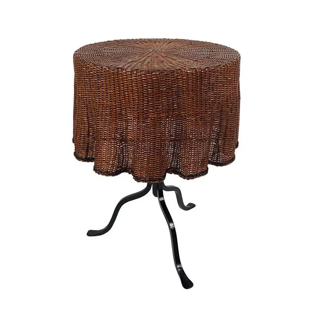 Cast Iron & Rattan Coffee Table For Sale - Image 10 of 10