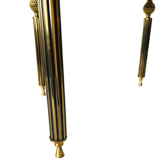 Vintage Brass Side Table in Black Smoked Glass, 1960s For Sale - Image 6 of 9