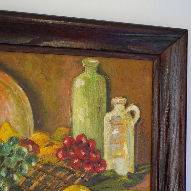 20th Century Vintage Primitive Still Life – Oil on Board For Sale - Image 12 of 13