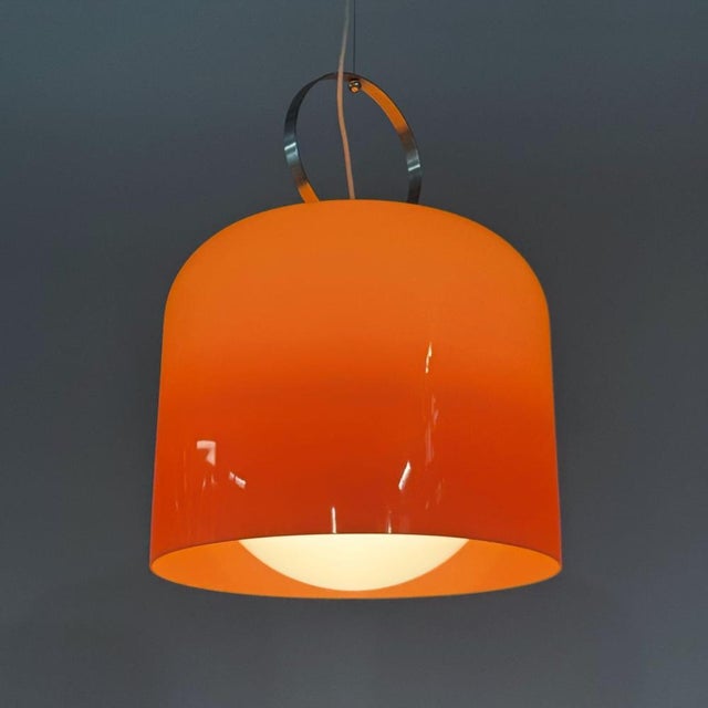 1970s Orange Alvise Pendant Lamp by Luigi Massoni for Guzzini, Italy, 1970s For Sale - Image 5 of 8