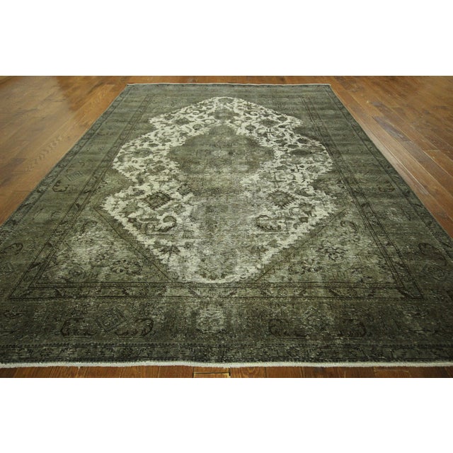 Green Overdyed Oriental Area Rug 8'2" x 11' Chairish