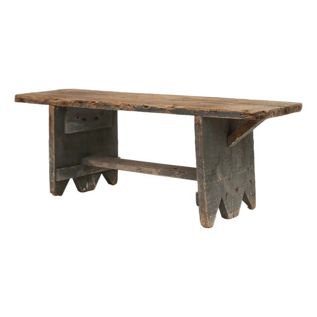 Grey Wooden Bench, France, 1890s For Sale
