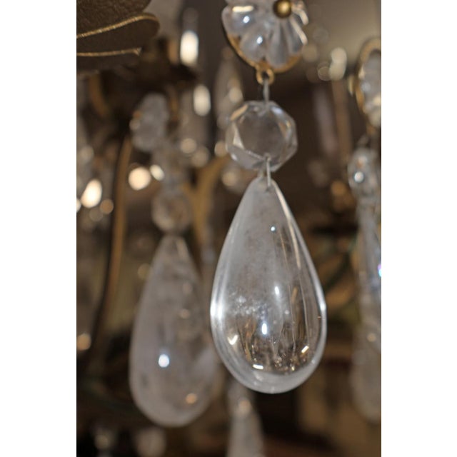 Schonbek Versailles French Louis XV Style Rock Crystal Gold 8 Light Chandelier For Sale - Image 10 of 12