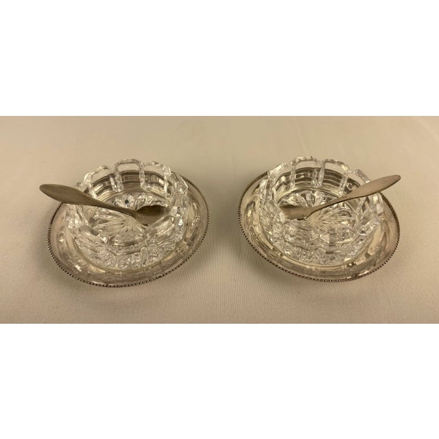 Early 20th Century Art Deco Style Crystal Salt and Pepper Serving Dishes by Saglier France For Sale - Image 5 of 10
