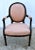 Carved Wood Bergere Chair Louis XVI Style Medallion Oval Back Pink Fabric 50s For Sale - Image 13 of 13