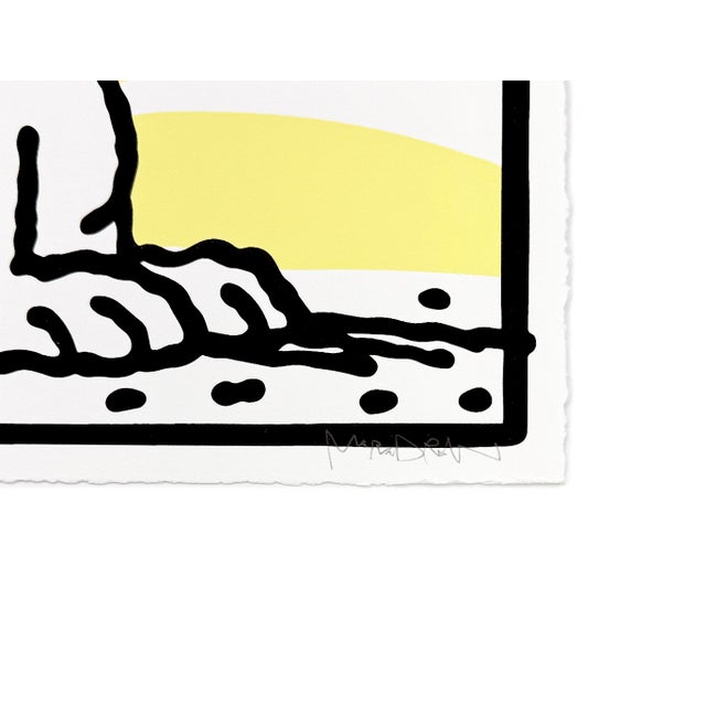 Screen print on paper with deckled edges. Hand signed lower right by Mark Drew. Hand numbered 131/200 lower left. Sheet...