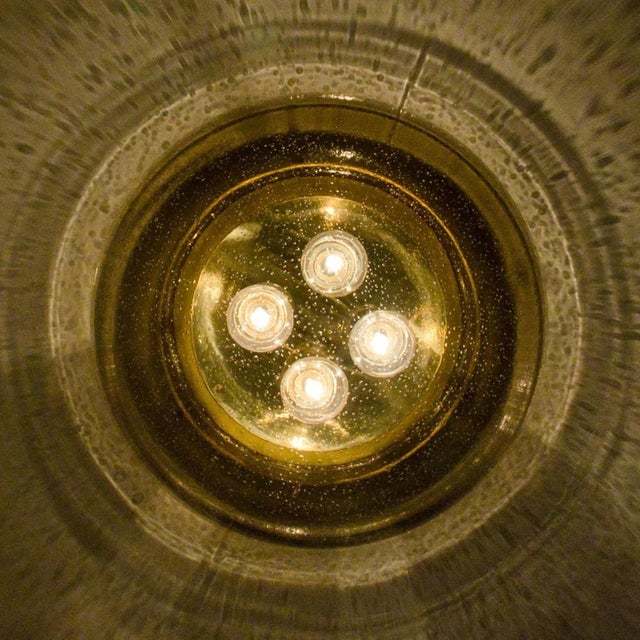 Brass and Glass Flush Mount Mushroom Shape from Limburg, 1970s For Sale - Image 9 of 11