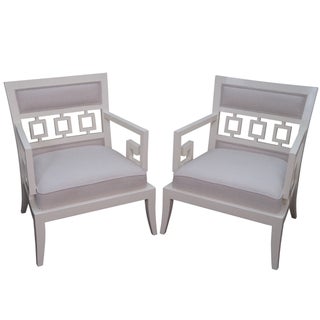 Hollywood Regency Lounge Chairs - A Pair For Sale