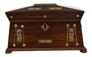 19th Century Traditional Rosewood Tea Caddy