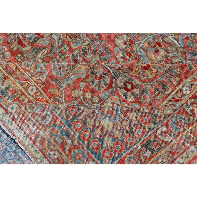 Early 20th Century Antique Persian Sarouk With All-Over Floral Design on a Light Red Field For Sale - Image 12 of 13