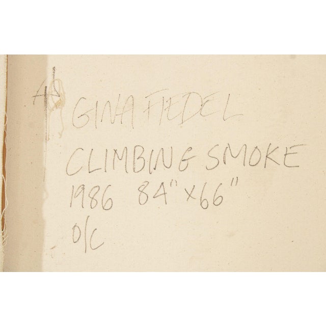 1980s Gina Fiedel Contemporary Oil Painting, 'Climbing Smoke' For Sale - Image 5 of 12