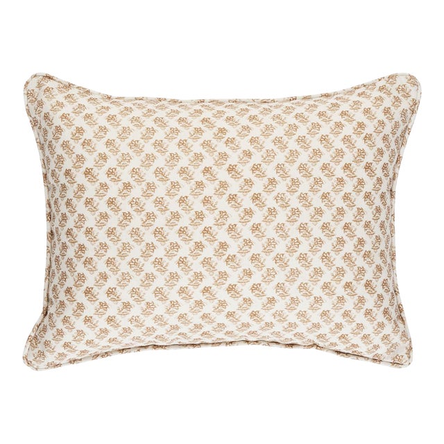 Schumacher x Mark D. Sikes Oleander Indoor/Outdoor Pillow 16" x 12" in Neutral For Sale