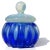 Beautiful vintage Murano hand blown opalescent sapphire blue and white Italian art glass vanity jar / powder box....