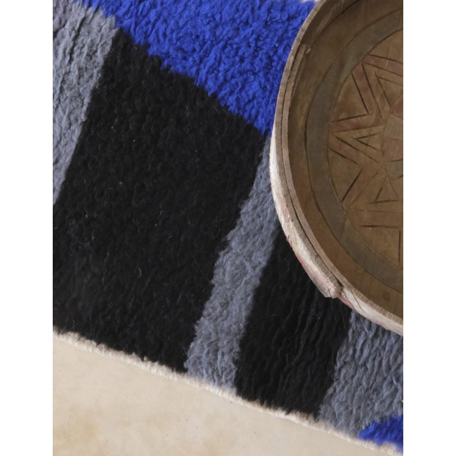 Contemporary Small Moroccan Handknotted Wool Rug - 3.7 X 1.8 Ft For Sale - Image 3 of 8