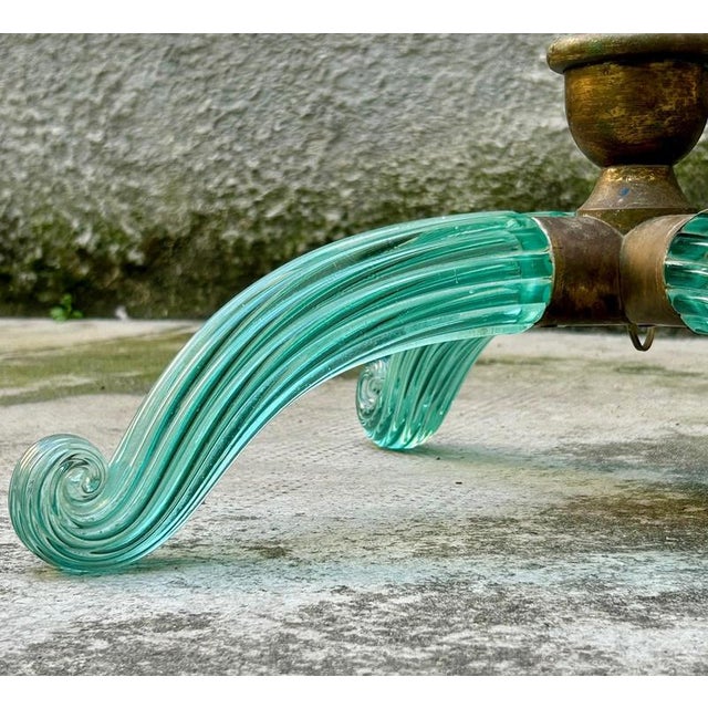 Green Murano Glass 4-Feet Floor Lamp attributed to Barovier & Toso, Italy, 1930s-1940s For Sale - Image 18 of 18