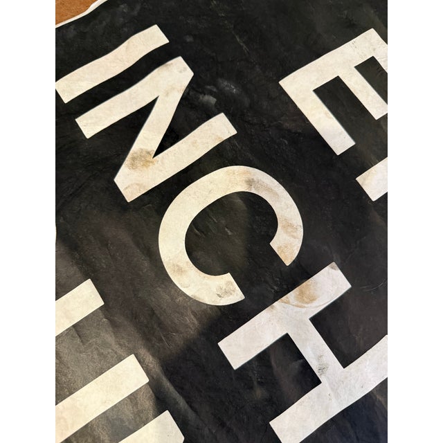 Black and White Monumental Vintage 1990’s Scottish Transportation Bus Destination Roll Sign For Sale - Image 10 of 12