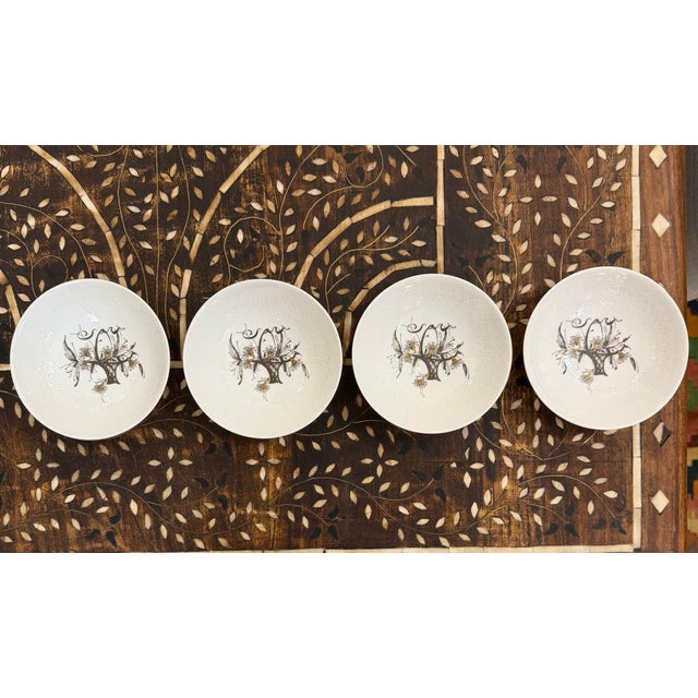 Rosenthal Germany Rosenthal Porcelain Classic Rose Collection Basket Motif Small Serving Bowls Set of 4 For Sale - Image 4 of 10