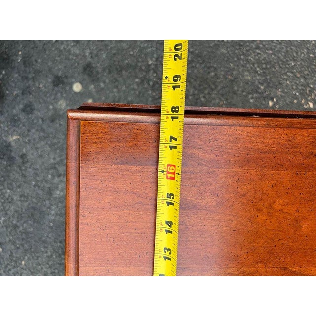 Wood Pair of Federal Style Solid Cherry Drop Leaf Side Tables For Sale - Image 7 of 10