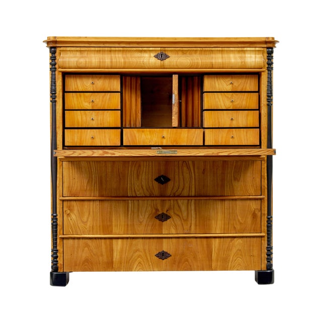 Swedish Elm and Birch Escritoire Writing Desk, 1870s For Sale - Image 10 of 14