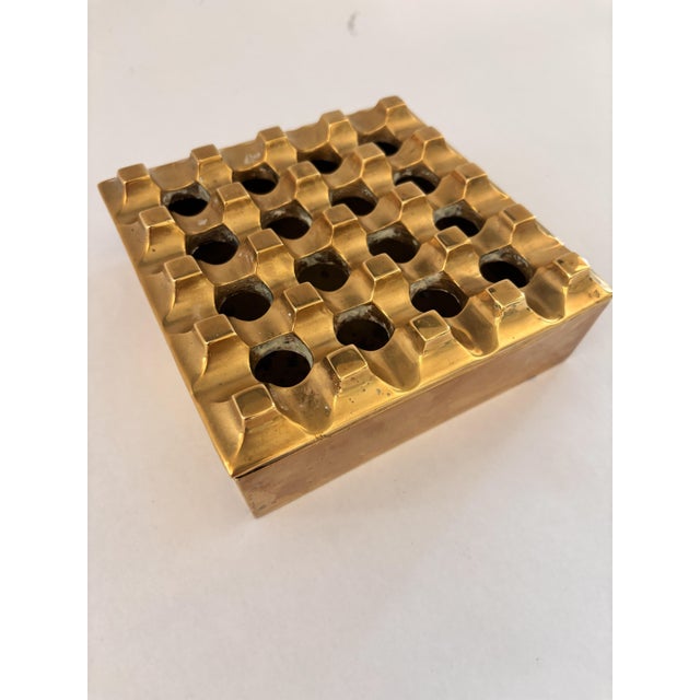 Vintage Ultima 15 Ashtray in Brass by Holger Bäckström and Bo Ljungberg, 1970s For Sale - Image 4 of 12