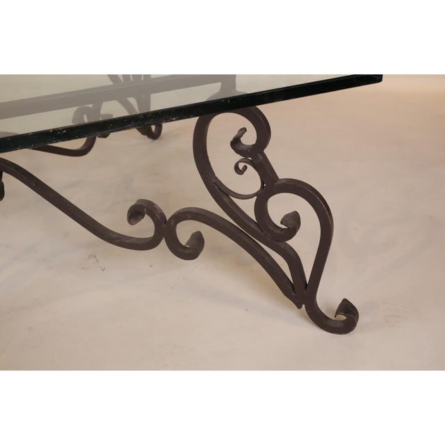 Baroque Style Wrought Iron and Glass Low Table, 20th Century For Sale - Image 4 of 11