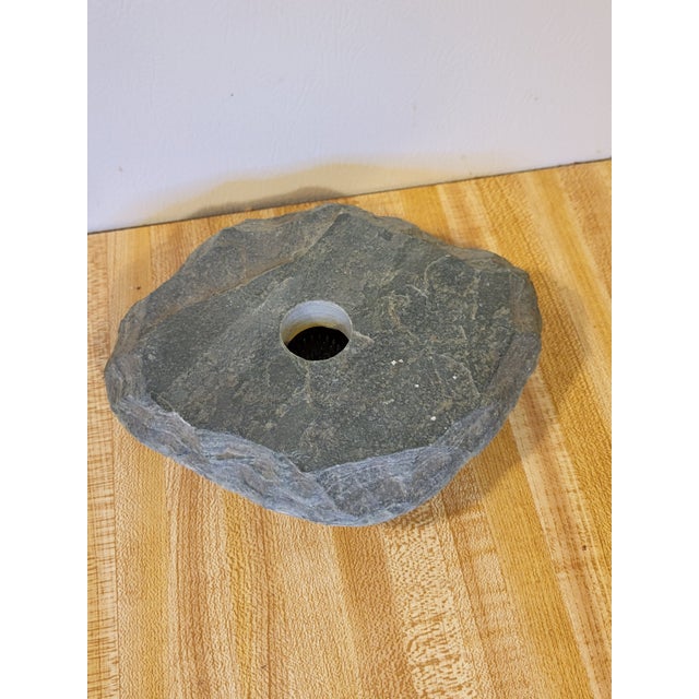 This vintage slate Ikebana vase from Japan is a remarkable piece of mid-century craftsmanship. Its natural shape and...