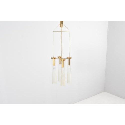 Mid-Century Brass and Glass Suspension Lamp from Arredoluce Monza, Italy, 1960s For Sale - Image 4 of 18