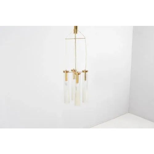 Mid-Century Modern Brass and Glass Suspension Lamp from Arredoluce Monza, Italy, 1960s For Sale - Image 4 of 18