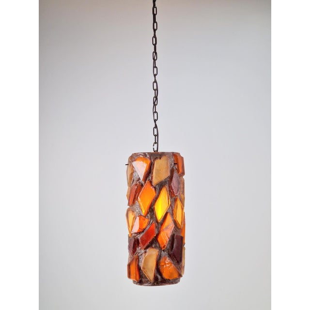 Brutalist Brutalist Acrylic Swag Pendant Glass, 1960s For Sale - Image 3 of 12