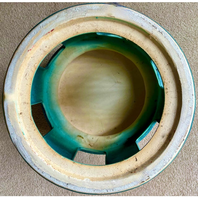 Ceramic Chinoiserie Faux Bronze Ceramic Garden Seat For Sale - Image 7 of 10