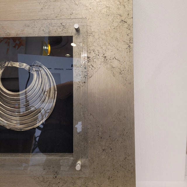 Silver Framed Necklace in Silver Plated Metal For Sale - Image 8 of 13