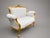 1980s French Louis XVI Gold Velvet Beech Settee For Sale - Image 13 of 16