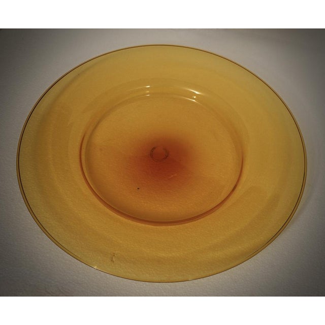 Round Orange Color Glass Plate from Cappellin Murano, 1920s For Sale - Image 4 of 10