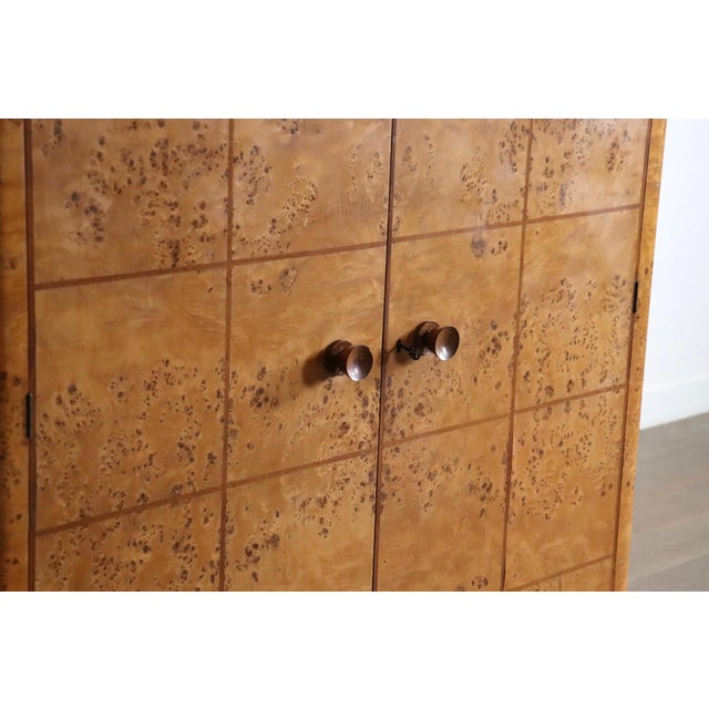 Art Deco Wardrobe in Burl Walnut, Italy, 1930s For Sale - Image 10 of 17