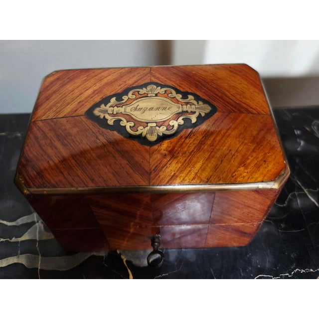 Textile Set of 4, Antique French Napoleon III Era Scent Caddy / Perfume Box For Sale - Image 7 of 11