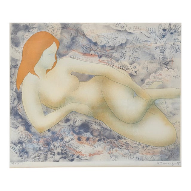 Alain Bonnefoit French Nude Lithograph Print For Sale