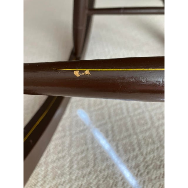 Mid-20th Century Farmhouse Folk Art Hand Painted Rocking Chair For Sale - Image 13 of 17