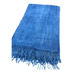 Vintage African Indigo Denim Mossi Mudcloth 80” L X 45” W Textile | No. 115