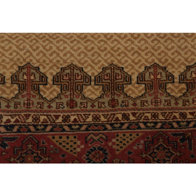 Rug & Kilim Antique Persian Serapi Rug in Brown With Red Geometric Medallion - Rug & Kilim For Sale - Image 4 of 7
