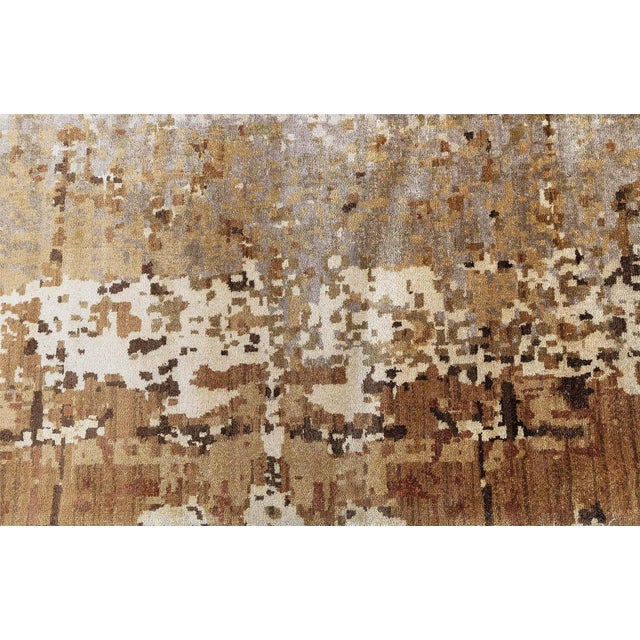 Brown Element Abstract Modern Wool Rug by Doris Leslie Blau For Sale - Image 8 of 9