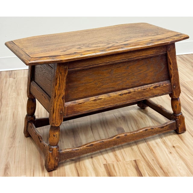 Vintage Craftsman Style Federal Solid Oak Table For Sale In Kansas City - Image 6 of 11