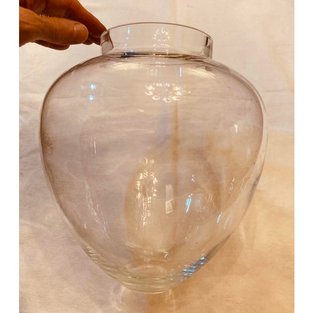 Transparent Vintage Glass Vase With Small Base Designed to Sit Inside Wire Chandlier For Sale - Image 8 of 9