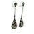 Elegant and colorful Italian 14K white gold drop earrings featuring a vibrant pavé arrangement of mixed sapphires in...