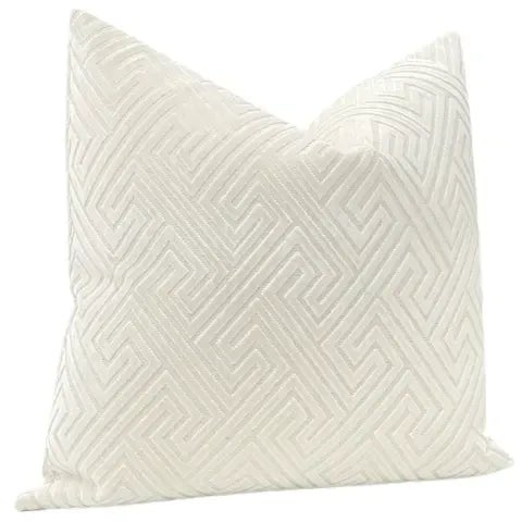 Contemporary 20" Alabaster Roman Cut Velvet Pillows - a Pair For Sale - Image 3 of 5