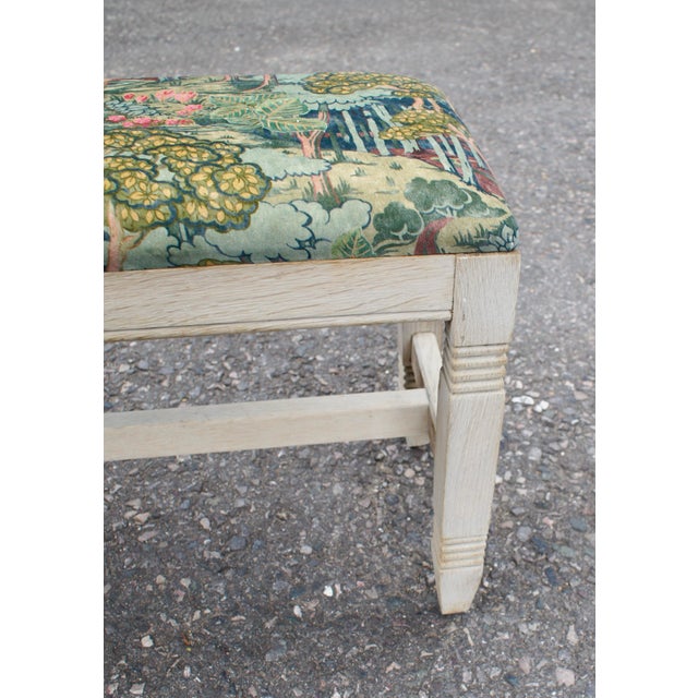Antique Bleached Oak School Bench, 1920 For Sale - Image 9 of 10