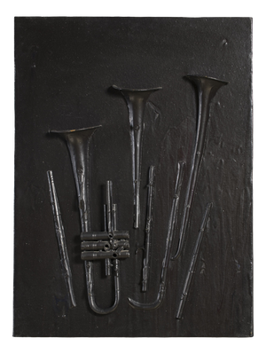 Fernandez Arman, French 1980s Modern Signed and Archived Black Artwork